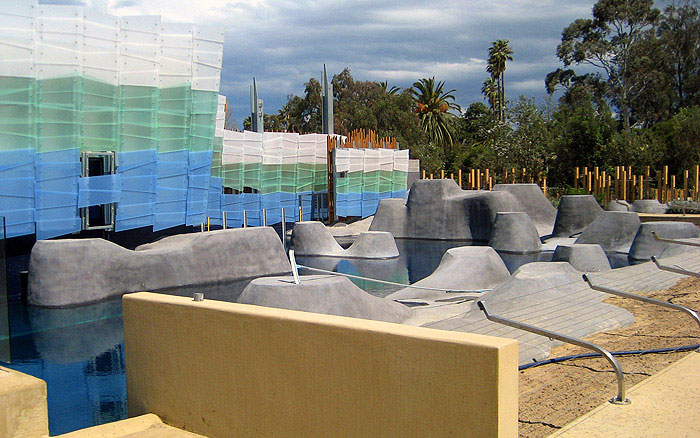 Monolithic concrete shape for the new Seal Enclosure - Melbourne Zoo opening in 2010